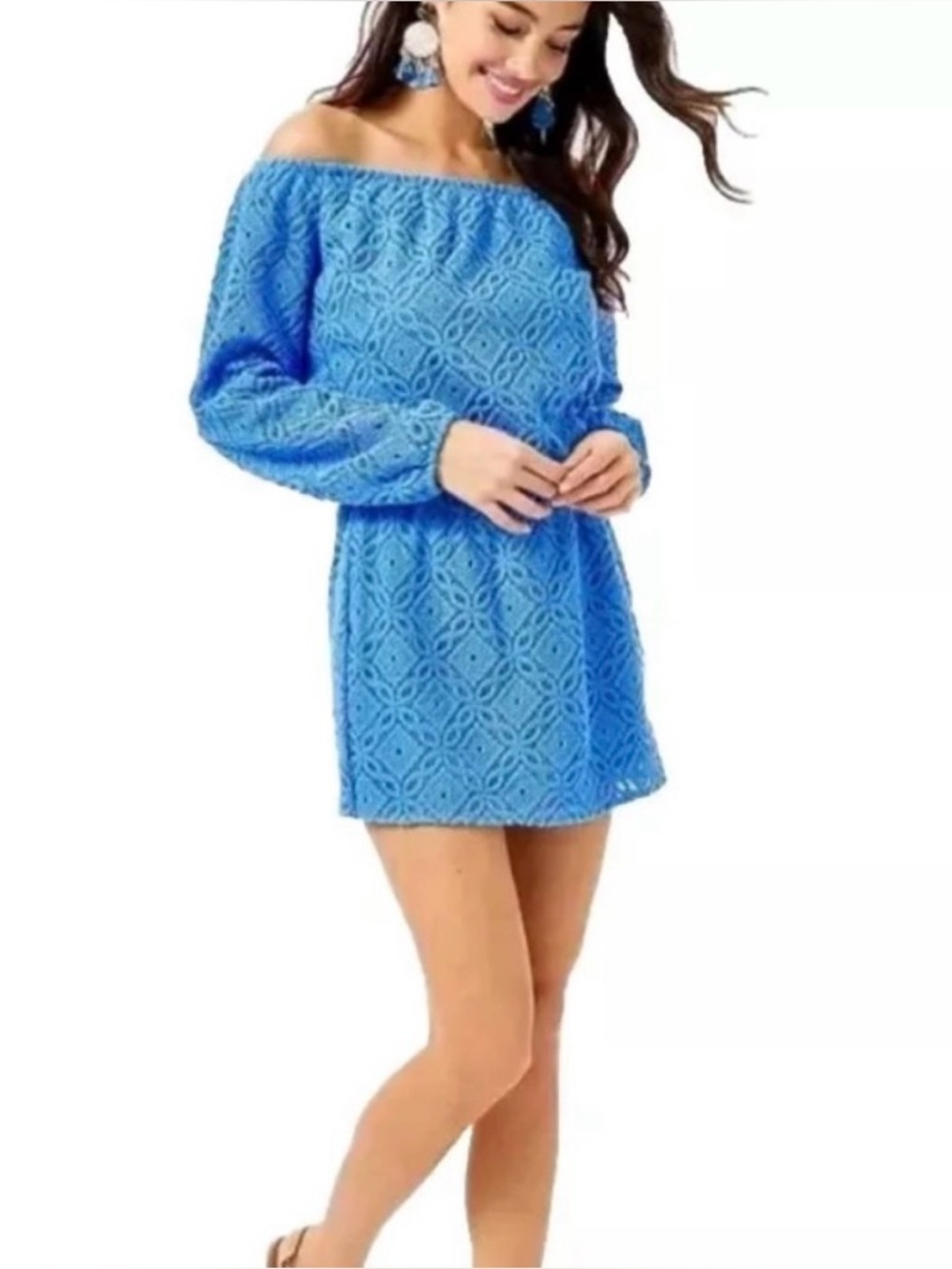 NWT Lana Skort Romper Blue Thistle Trellis Lace Size Small 💙💙💙 - Picture 3 of 9